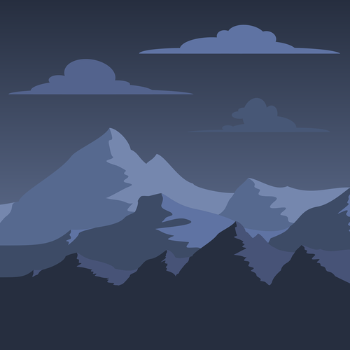 mountains  blue  night