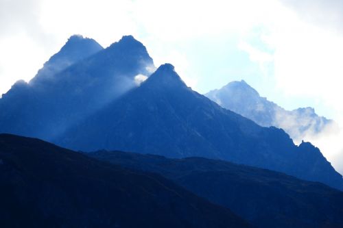 mountains back light mood