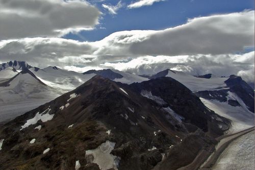 mountains snow sky