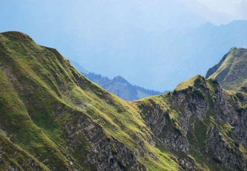 mountains alpine fog