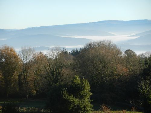 mountains fog nature