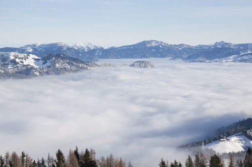 mountains fog landscape