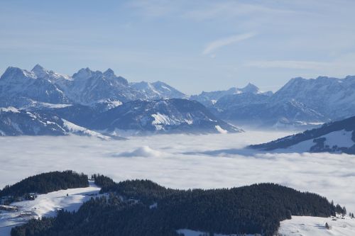 mountains fog landscape