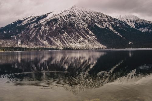 mountains landscape reflection