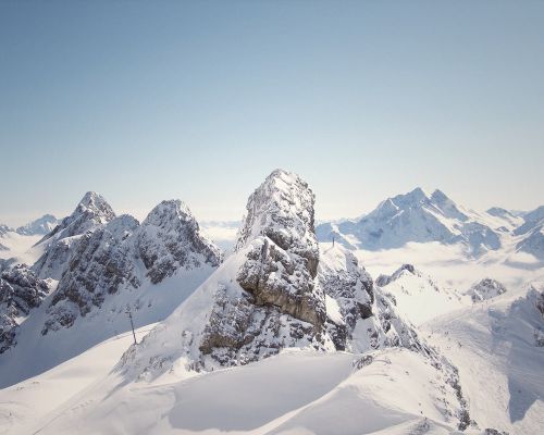 mountains peaks cliffs