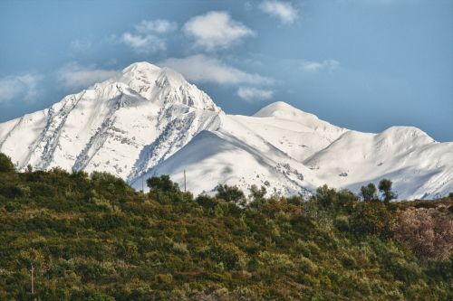 mountains taygetos snow