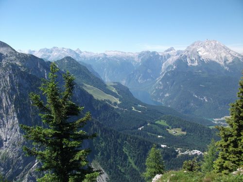 mountains nature lake