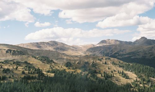 mountains sky clouds