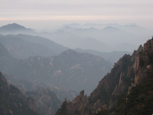 mountains sunset clouds