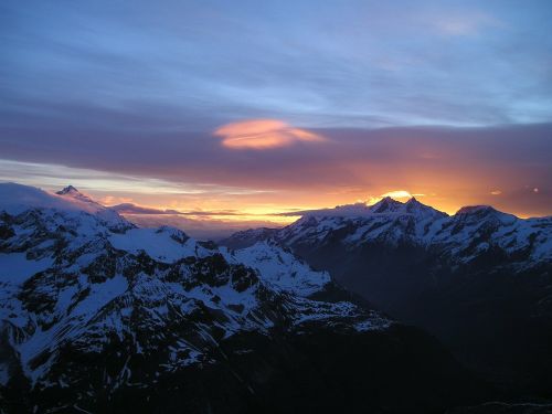 mountains alpine sunrise