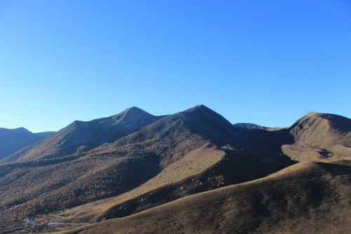 mountains blue sky autumn