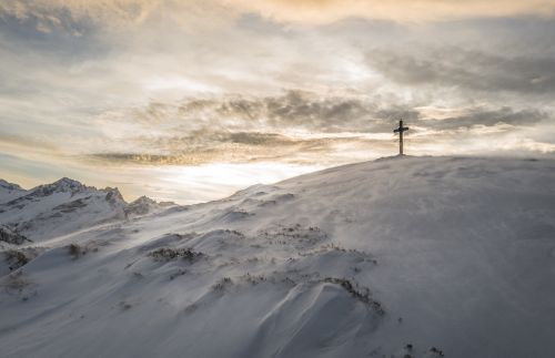 mountains landscape cross