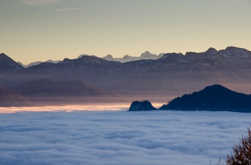 mountains landscape cloud aerial view