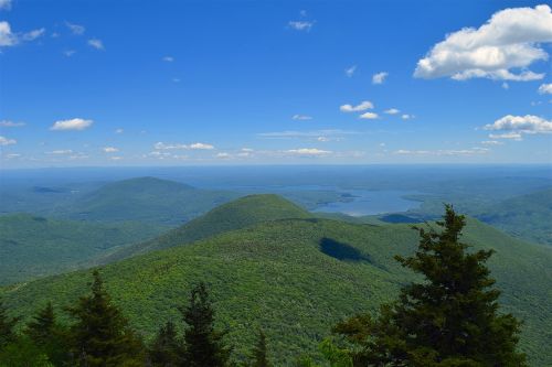 mountainside clouds view