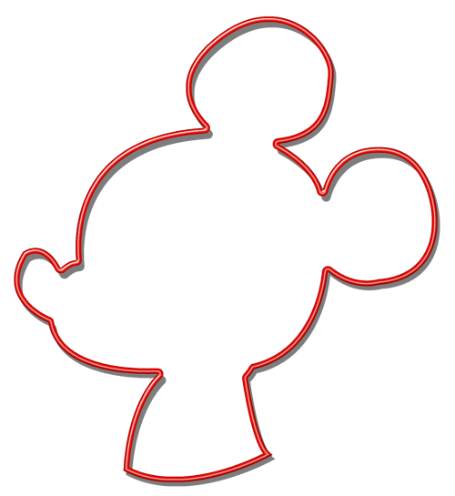 mouse red silhouette