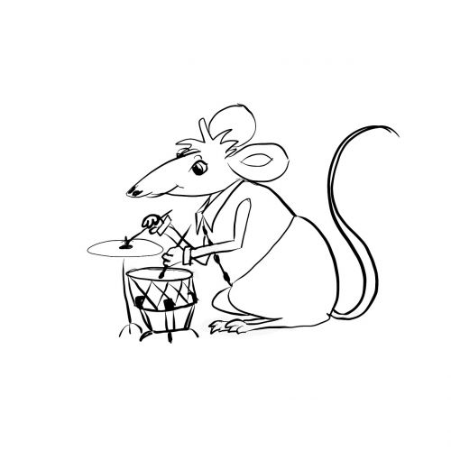 mouse cartoon drums