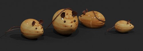 mouse  wood  3d art blender