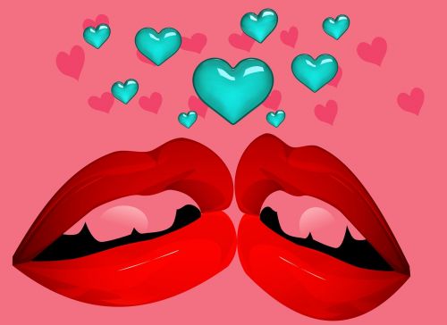 mouth heart background