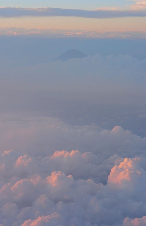 mt fuji aerial photograph cloud