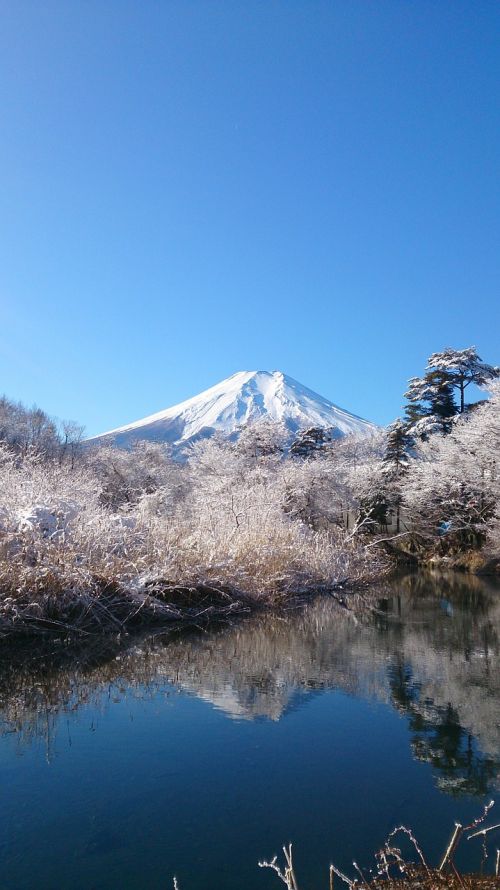 mt fuji blue sky mountain