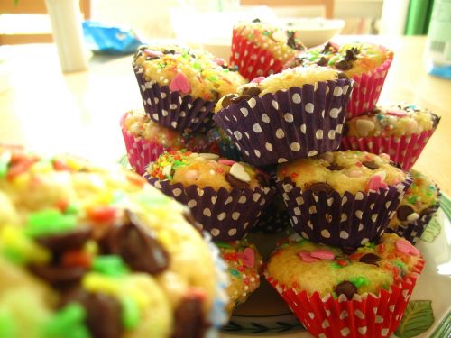 muffins colorful baked
