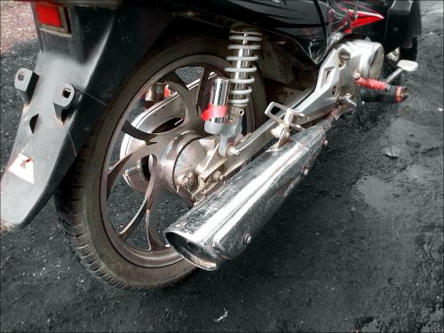 muffler metallic motorcycle