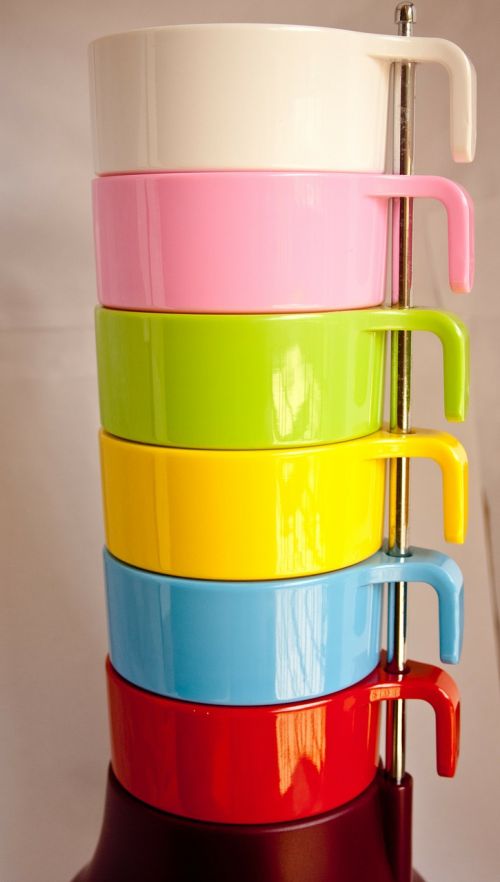 mugs plastic colourful