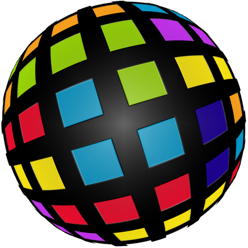 multi-colored rubics cube button