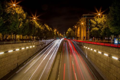 munich night road autos