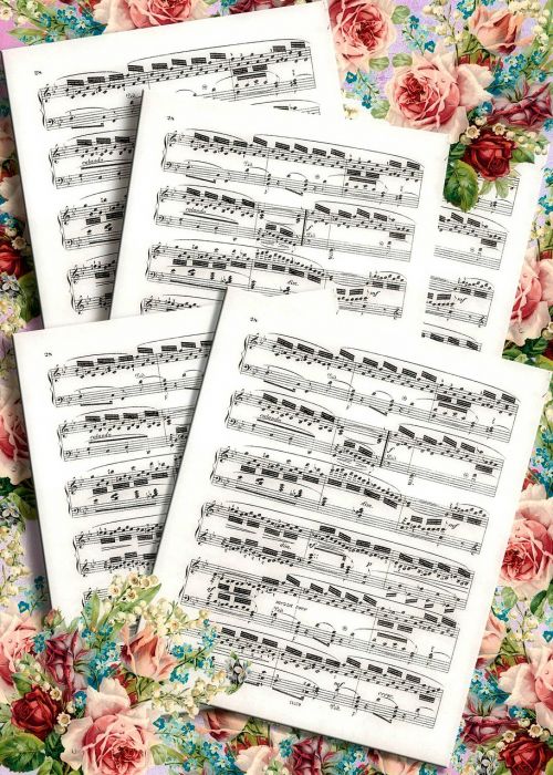 music roses scrapbook