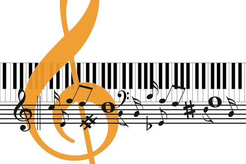 music  piano  treble clef