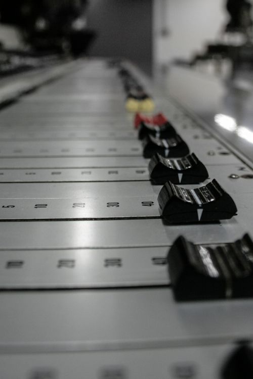 music mixing console slider