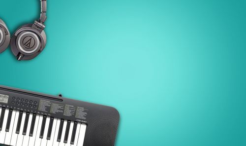 music instruments blue background musical background