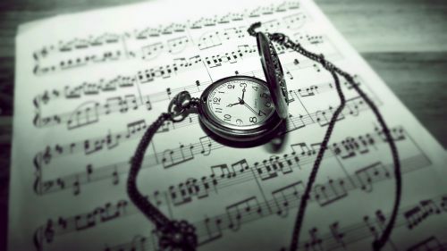 music sheet note pocket watch