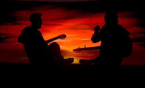 Musicians At Sunset