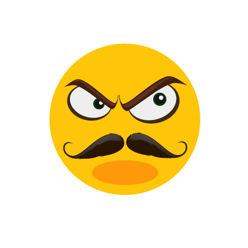 mustache angry suspect