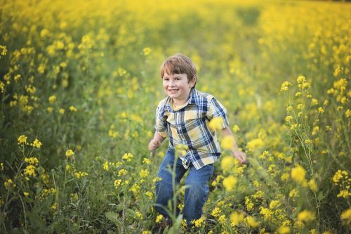 mustard flowers boy