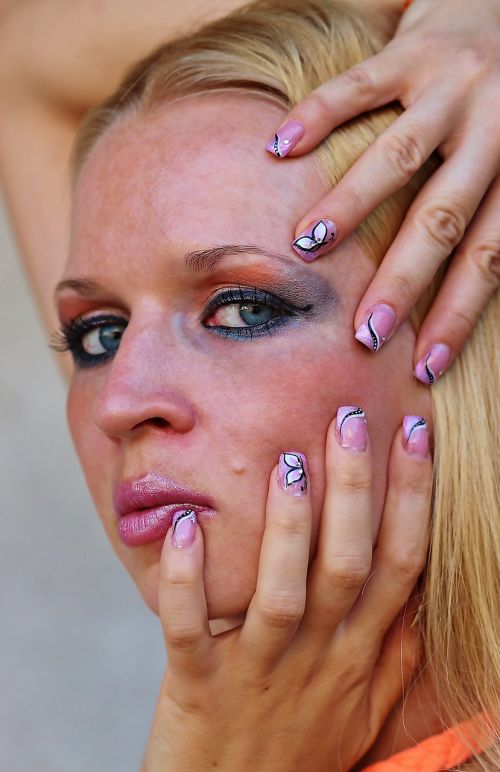 woman makeup nail