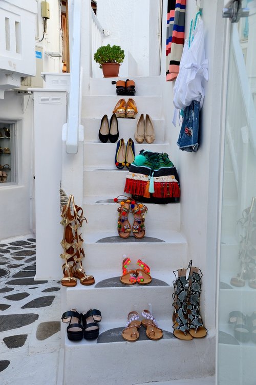 mykonos  stairs  shoes