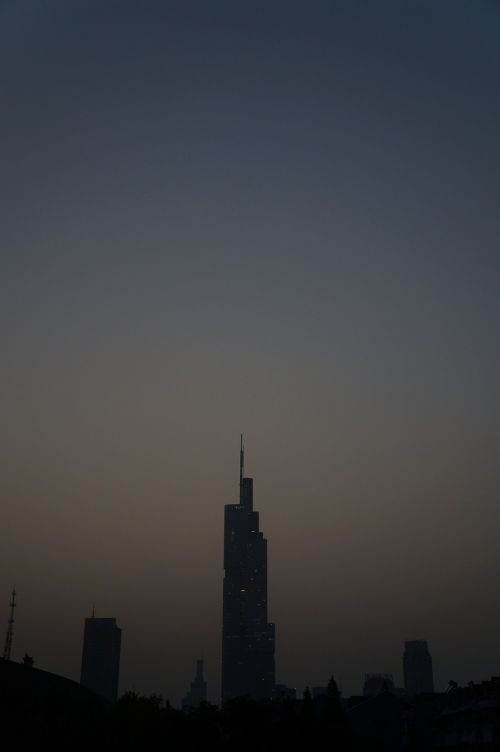 nanjing night view tall buildings