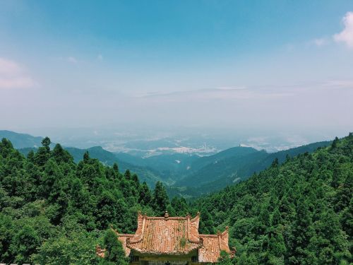 nanyue hengshan mountain blue green