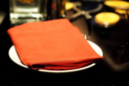 napkins hand towel red