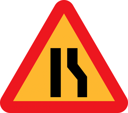 narrowing road roadsigns