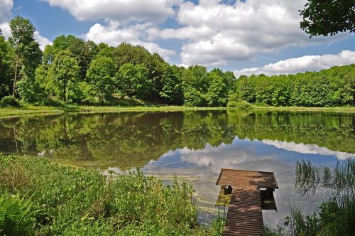 nature lake mirroring