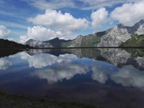 mountain lake mirror landscape natural