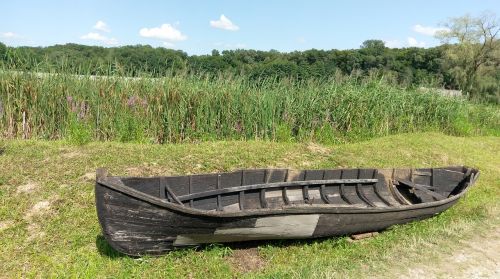 wreck boat grass