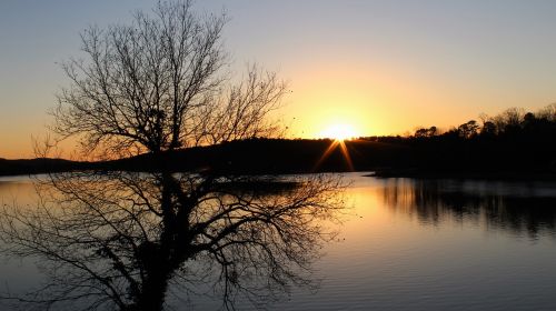 nature sunset lake