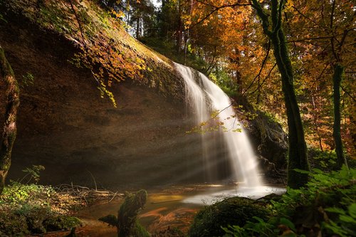 nature  autumn  waterfall