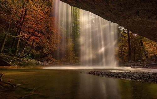 nature  autumn  waterfall