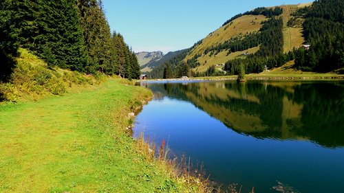 nature  alpine lake  reflection